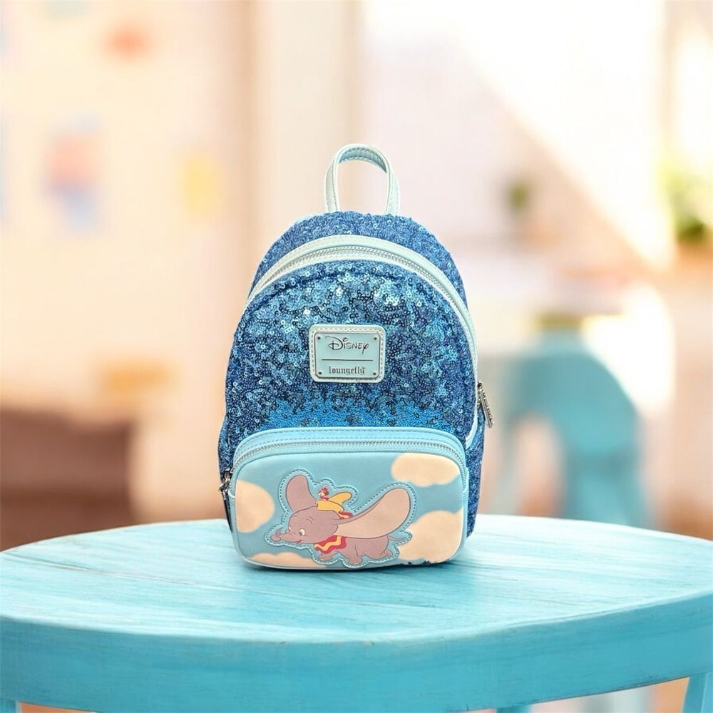 Disney Dumbo Blue Sequin Loungfly Backpack